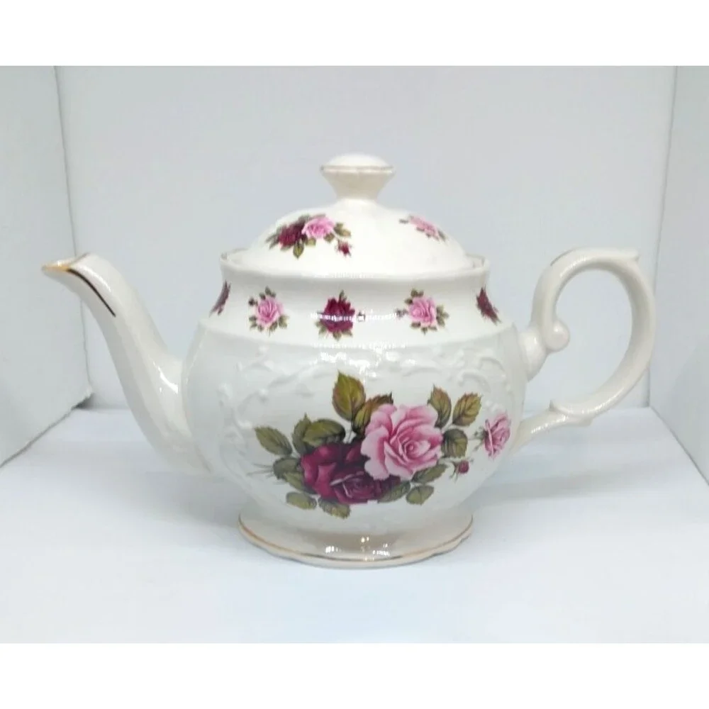 Vintage Crown Dorset Teapot Roses Staffordshire Fine Ceramics England